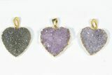 Lot: Druzy Amethyst Heart Pendants - Pieces #84074-2